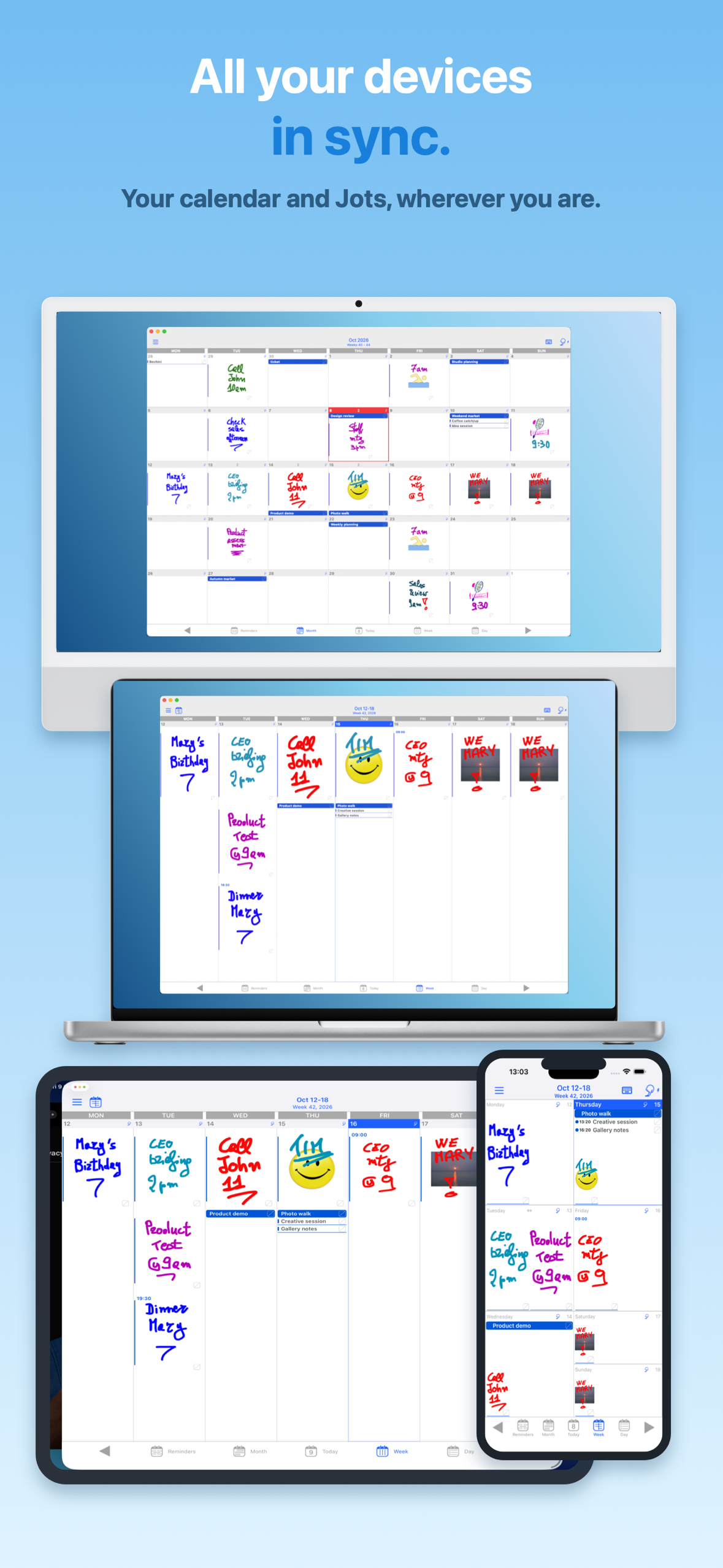 JotTheDate on iPhone, iPad and Mac